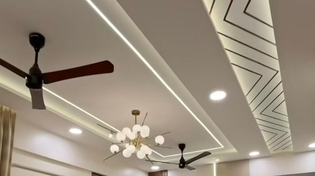 Luxurious bedroom with decorative ceiling